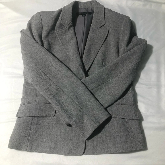 Anne Klein Blazer - Grey - 3 Button Front Shoulder Pads  Size 8 - Picture 1 of 10